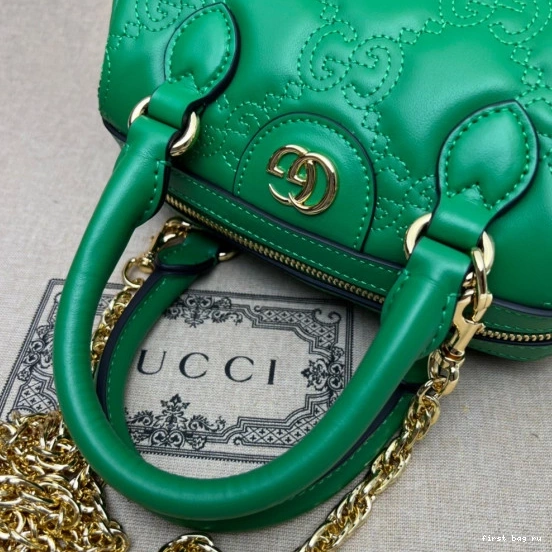 First bag ru GUCCI handle bag top matelassé GG leather 0715